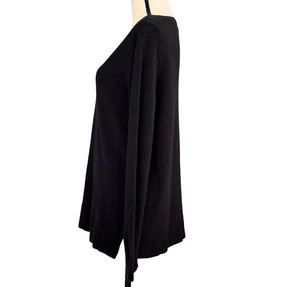 Karen Scott Small Sweater Crossover V-Neck Long Sleeve Stretch Pullover Black - Picture 4 of 7